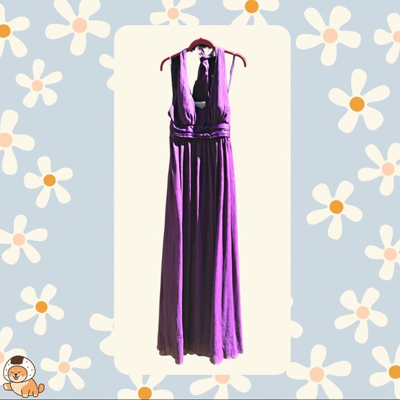 BCBGeneration Formal Purple Halter Empire Maxi Dress - Picture 5 of 16